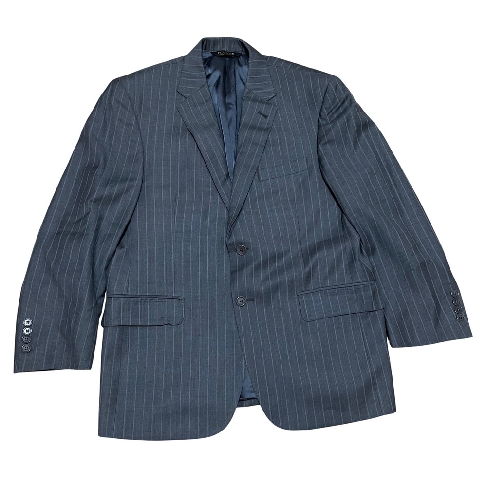 Jos A Bank Signature Gold Blazer Mens 40 Short Charcoal Gray Pinstripe Wool Suit